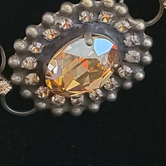 VAN GALZ - Ballchain, Leather & Crystal Wrap, Oval Pendant Necklace - Picture 12 of 14